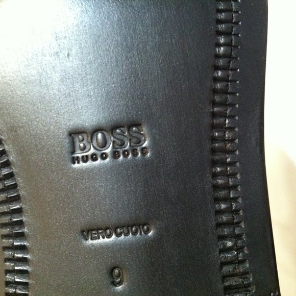 HUGO BOSS MEN\'S NEW DARK BROWN LEATHER OXFORD DRESS SHOES SIZE: 9M main image 12